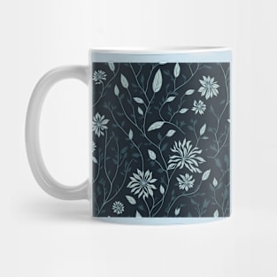 green flowers and leaves pattern Mug